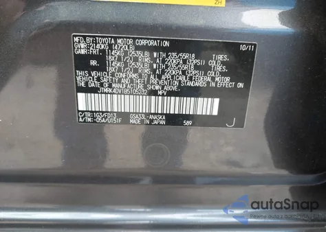 2011 Toyota Rav4 Sport V6 из США, поврежденный, VIN JTMRK4DV1B5105232